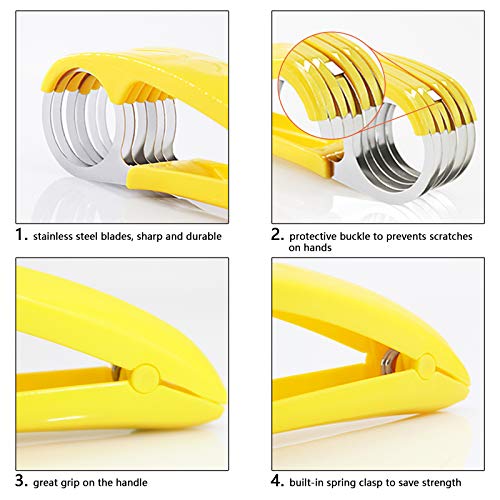 FireKylin Banana Slicer,ABS + Stainless Steel Fruit and Vegetable Salad Peeler Cutter Kitchen Tools For banana, Sausage, Strawberry,Grape(1 pcs)