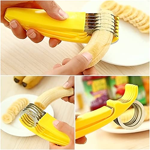 FireKylin Banana Slicer,ABS + Stainless Steel Fruit and Vegetable Salad Peeler Cutter Kitchen Tools For banana, Sausage, Strawberry,Grape(1 pcs)