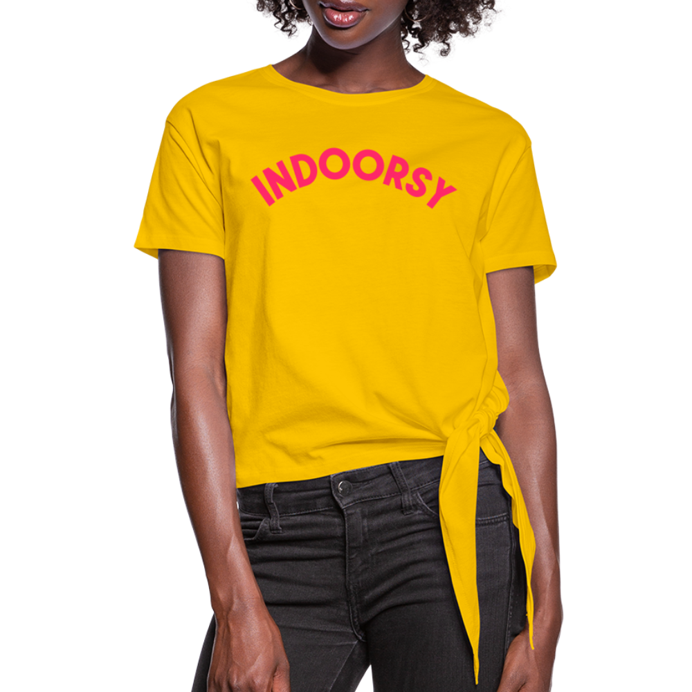 Women's Knotted T-Shirt - sun yellow