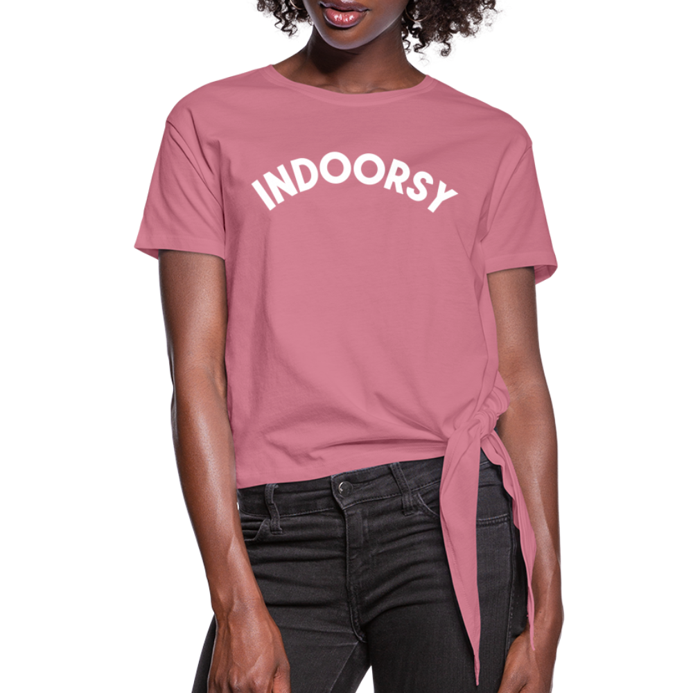 Women's Knotted T-Shirt - mauve