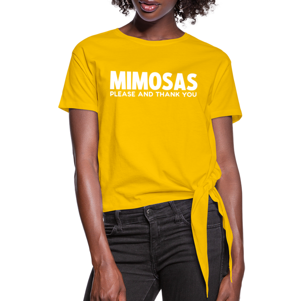 Women's Knotted T-Shirt - sun yellow