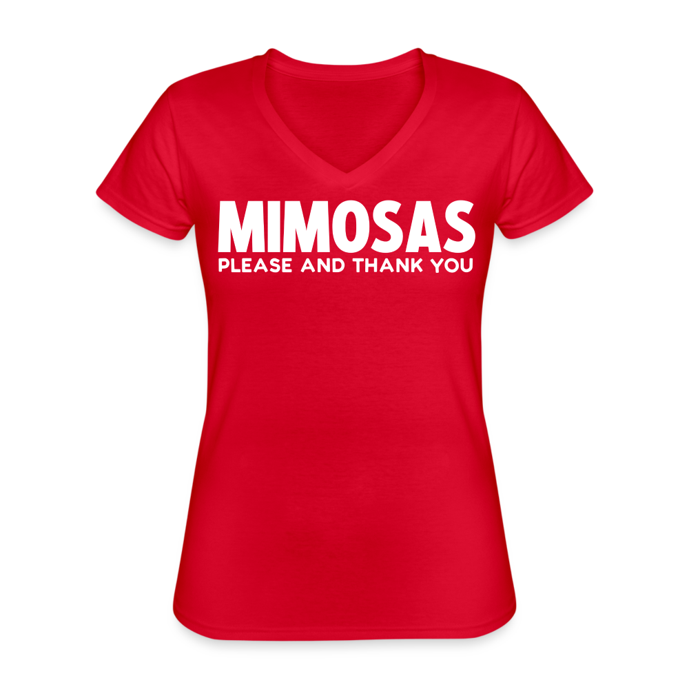 Women's V-Neck T-Shirt - red