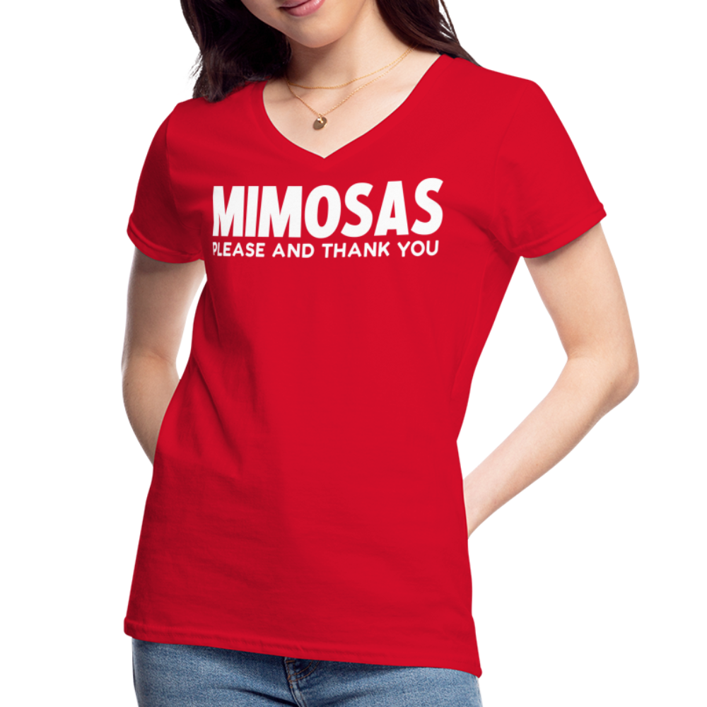 Women's V-Neck T-Shirt - red