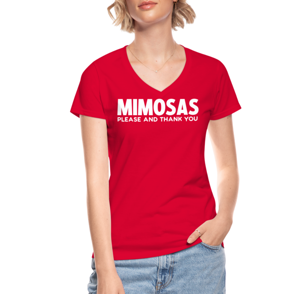 Women's V-Neck T-Shirt - red