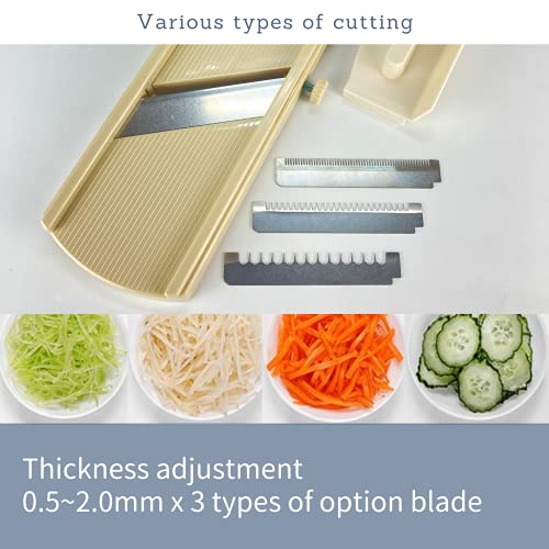 SOONEAR [Made in Japan] Mandoline Vegetable Slicer 76 Pro Grade Japanese Stainless Steel Blade Bowl Fit